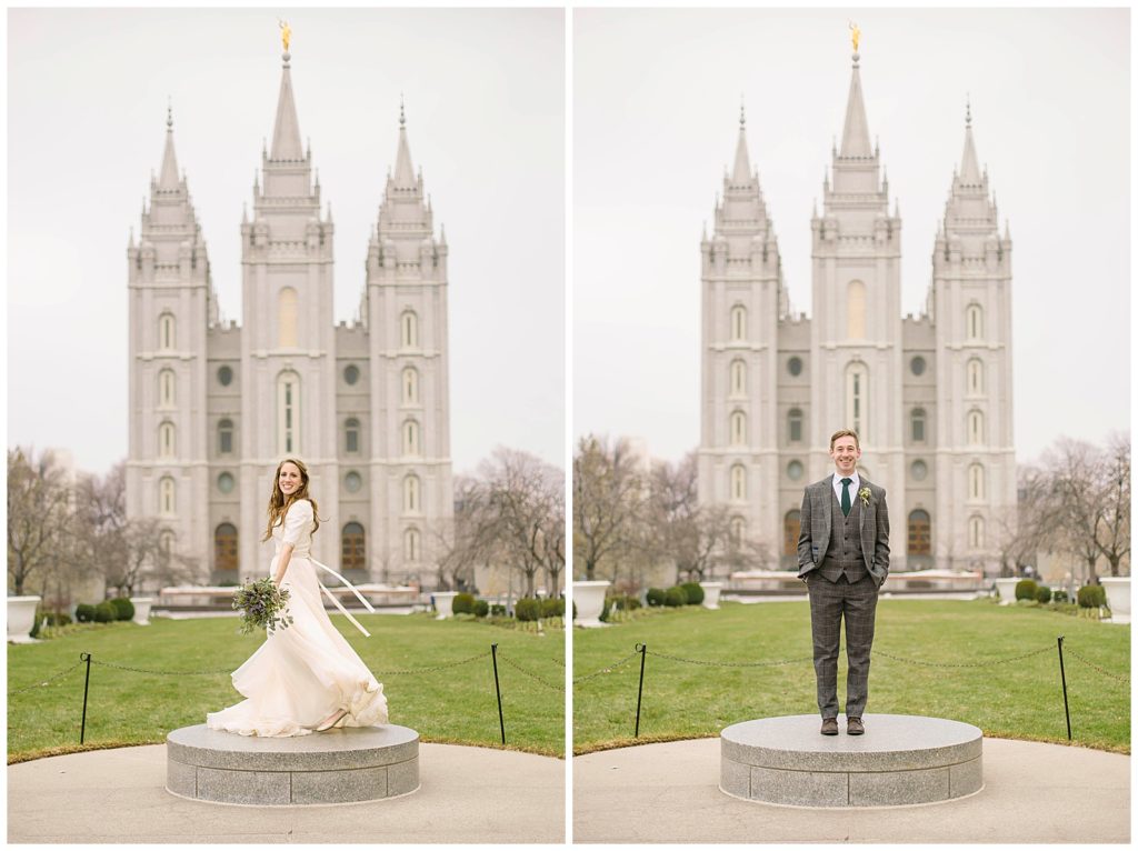 Salt Lake Temple Wedding Winter Caili Chung Photography