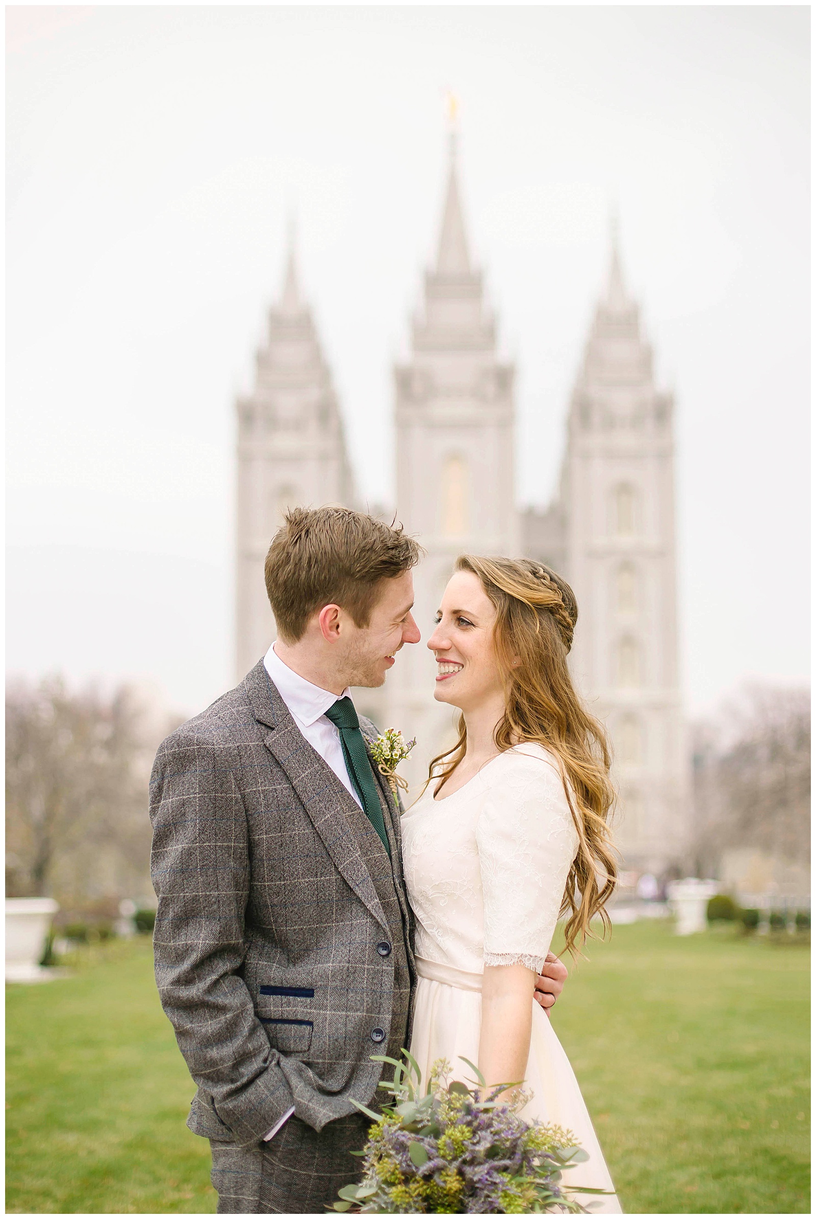 Salt Lake Temple Wedding Winter Caili Chung Photography