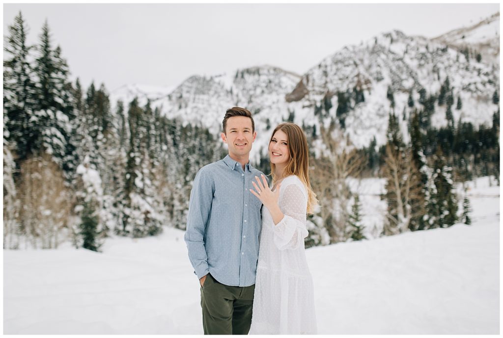 Snowy Mountain Utah Engagement Photos