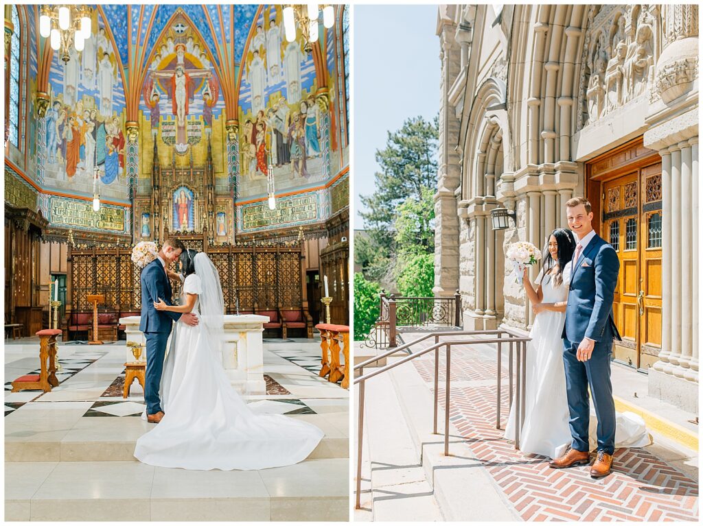 Cathedral of the Madeleine Catholic Salt Lake City Utah Wedding Caili Chung Photography