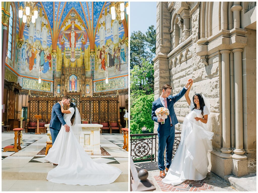 Cathedral of the Madeleine Catholic Salt Lake City Utah Wedding Caili Chung Photography