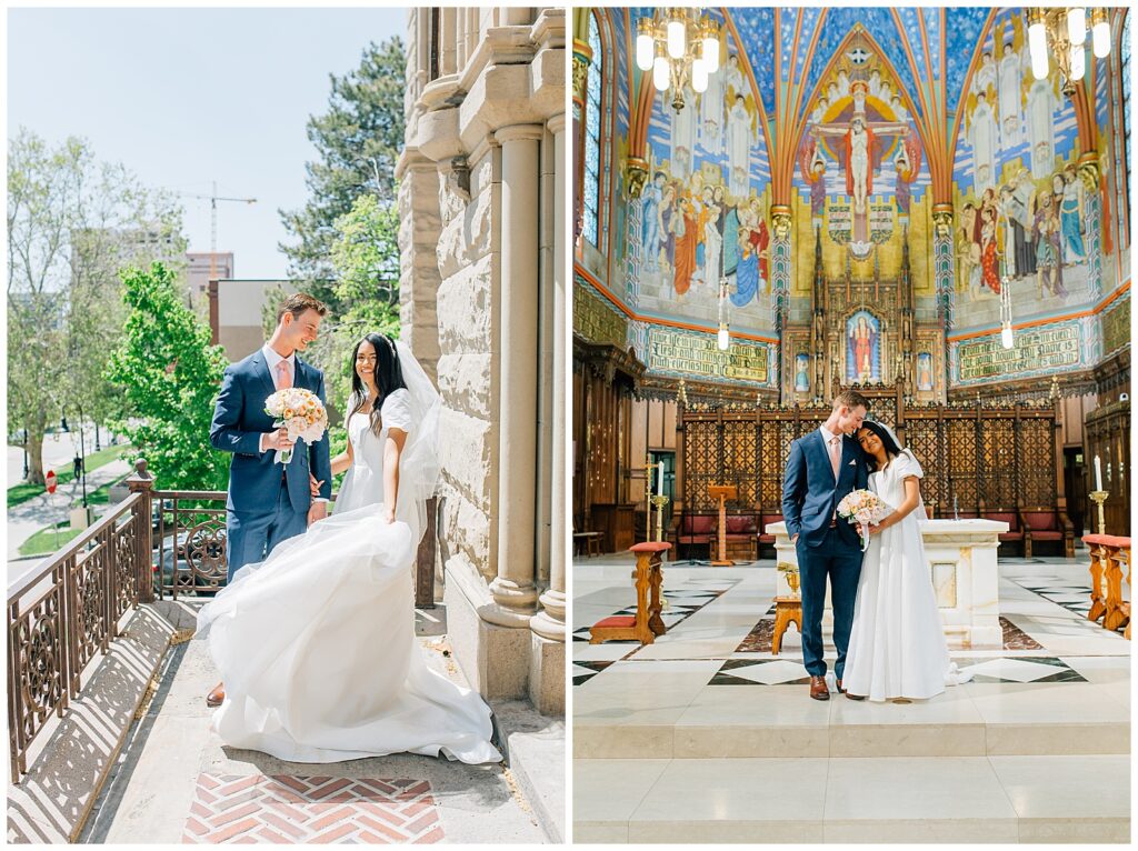 Cathedral of the Madeleine Catholic Salt Lake City Utah Wedding Caili Chung Photography