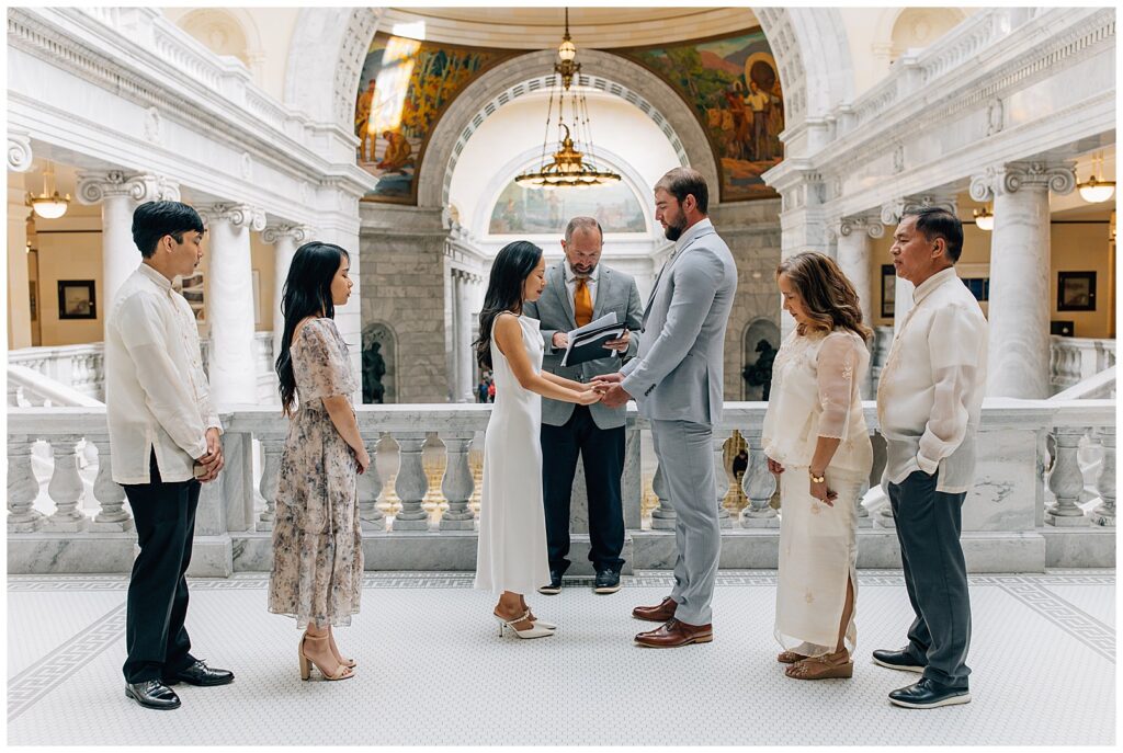 Utah State Capitol Intimate Wedding Caili Chung Photography