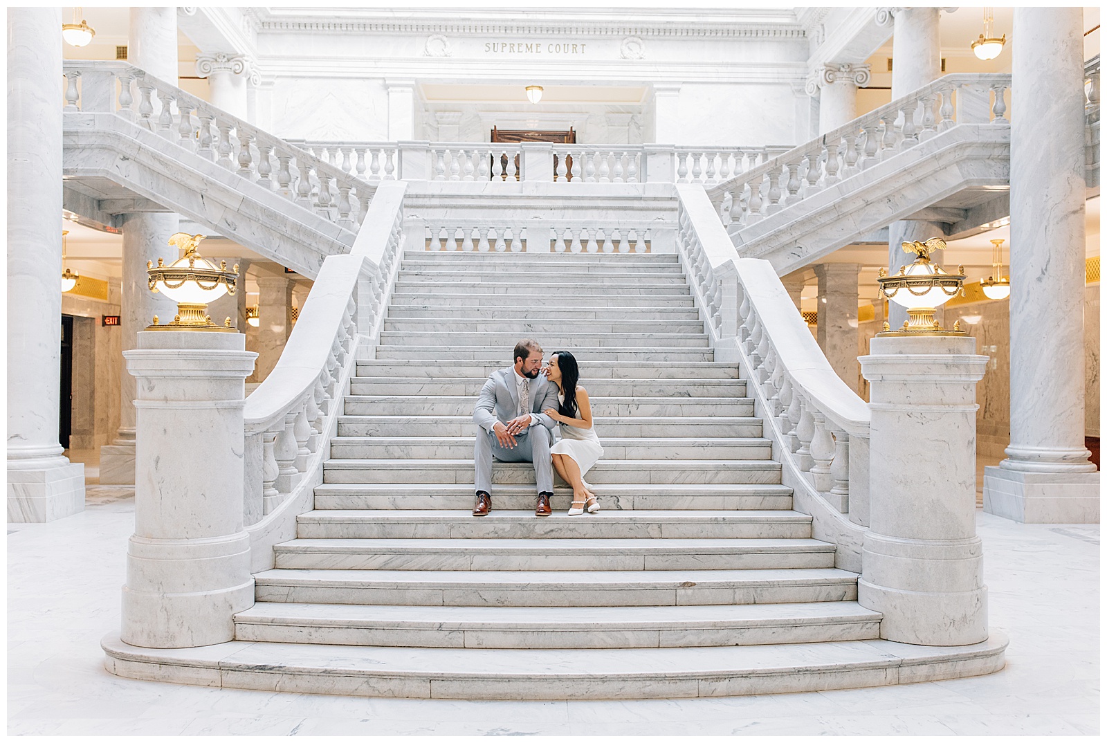 Utah State Capitol Intimate Wedding Caili Chung Photography