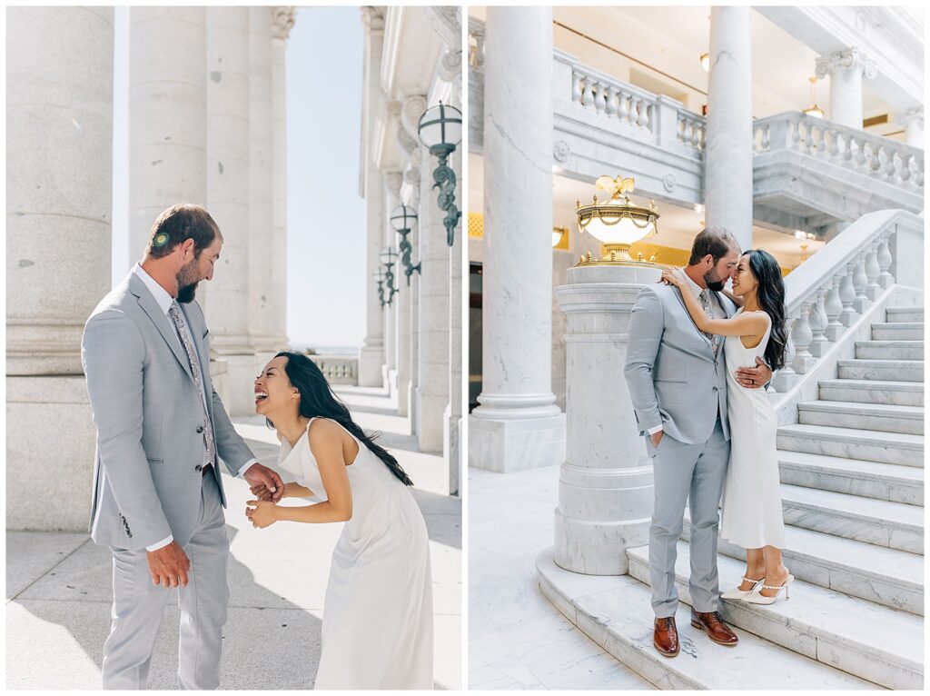 Utah State Capitol Intimate Wedding Caili Chung Photography