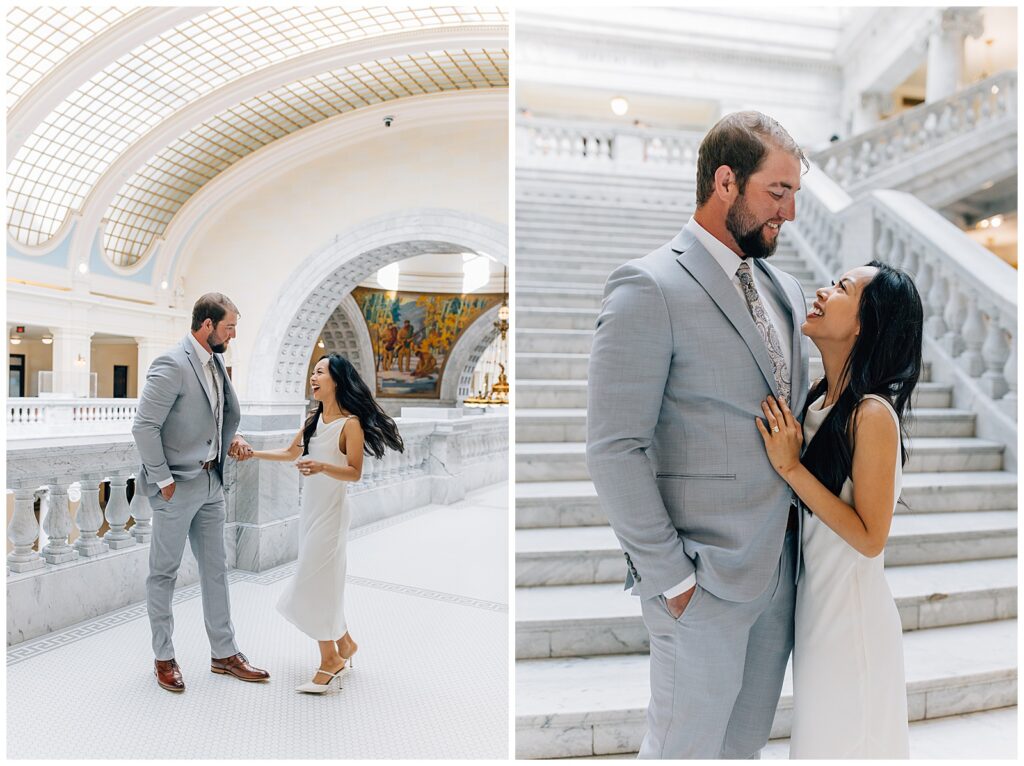 Utah State Capitol Intimate Wedding Caili Chung Photography