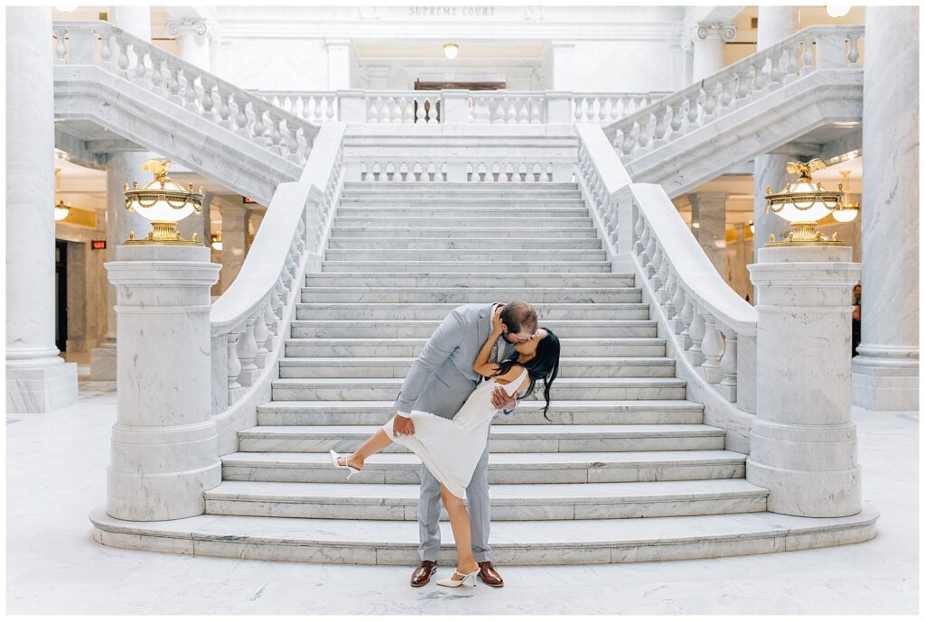 Utah State Capitol Intimate Wedding Caili Chung Photography