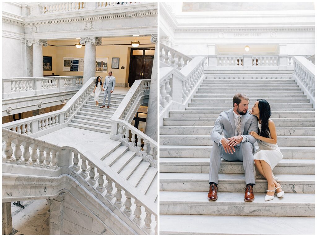 Utah State Capitol Intimate Wedding Caili Chung Photography