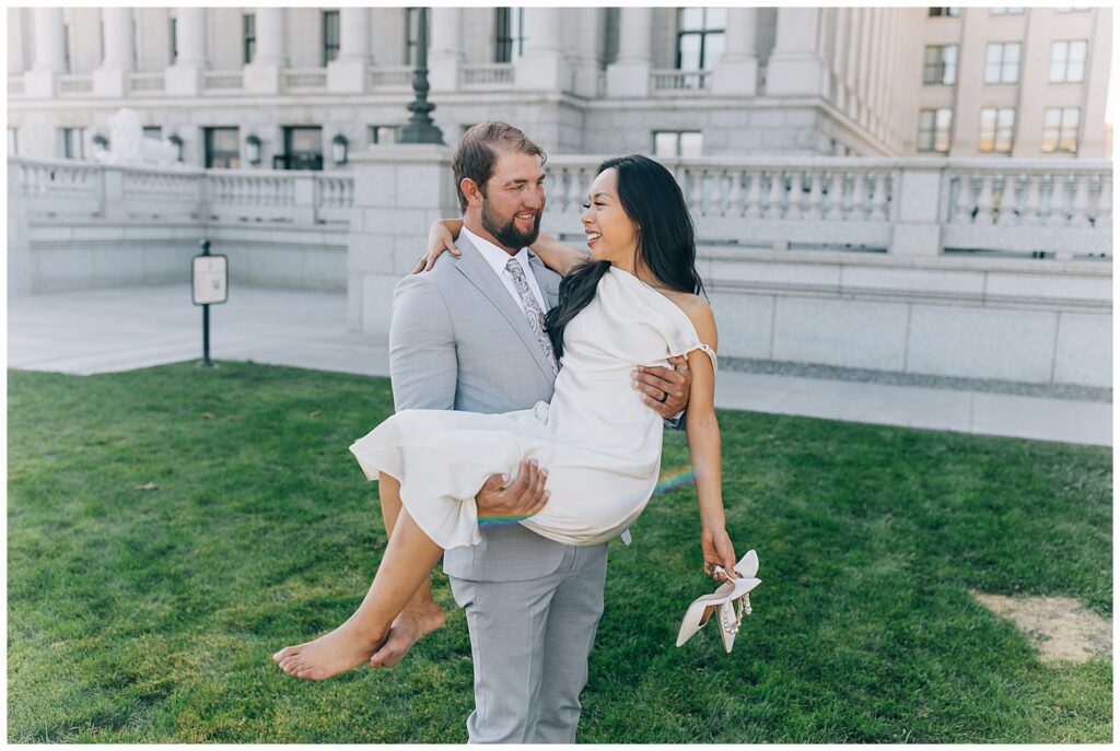 Utah State Capitol Intimate Wedding Caili Chung Photography