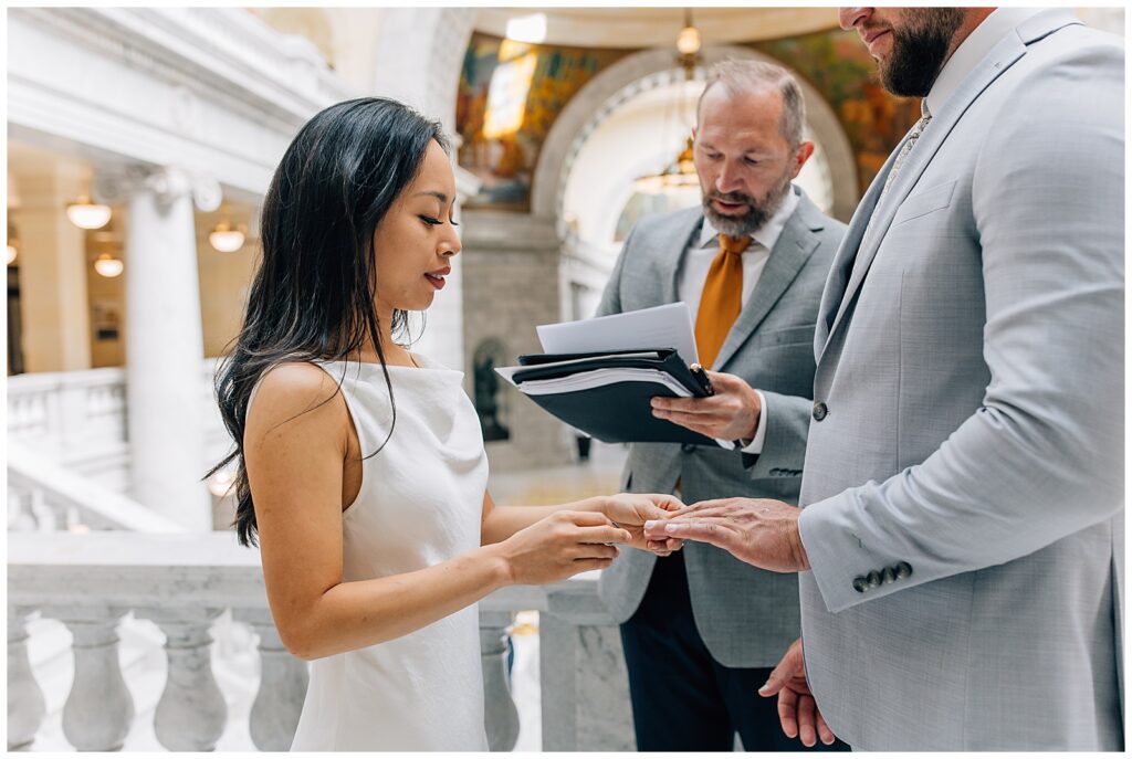 Utah State Capitol Intimate Wedding Caili Chung Photography