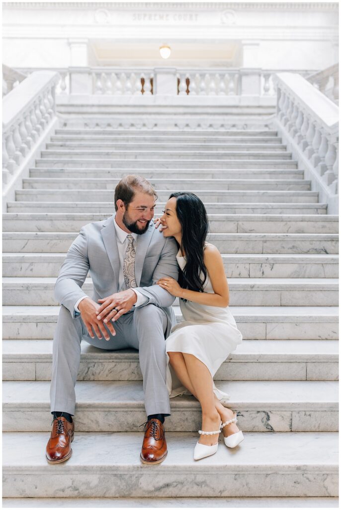 Utah State Capitol Intimate Wedding Caili Chung Photography