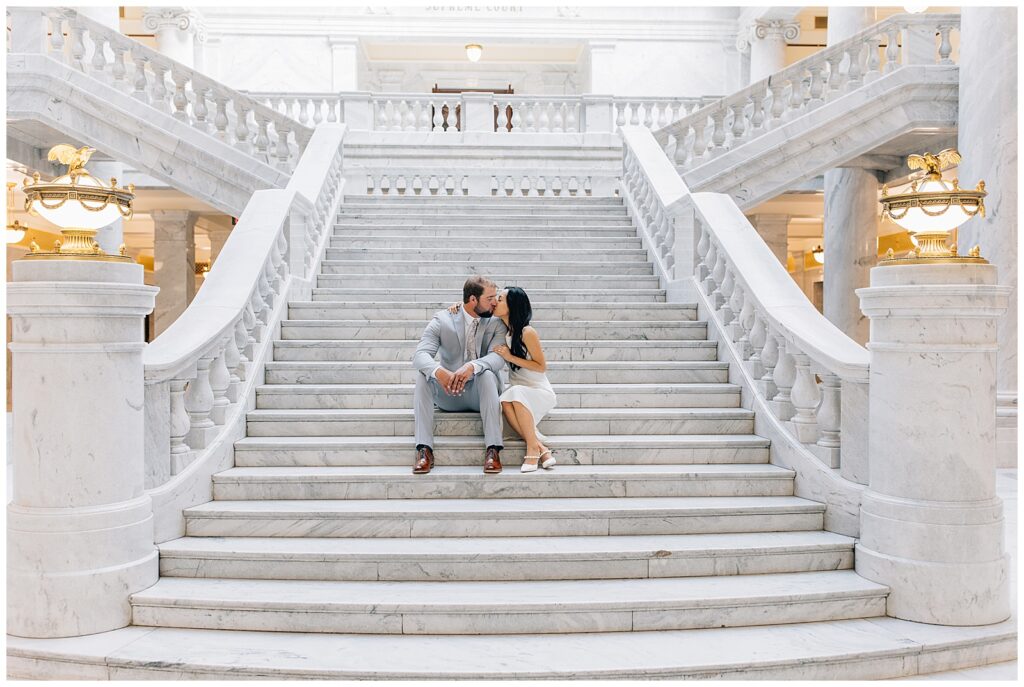 Utah State Capitol Intimate Wedding Caili Chung Photography