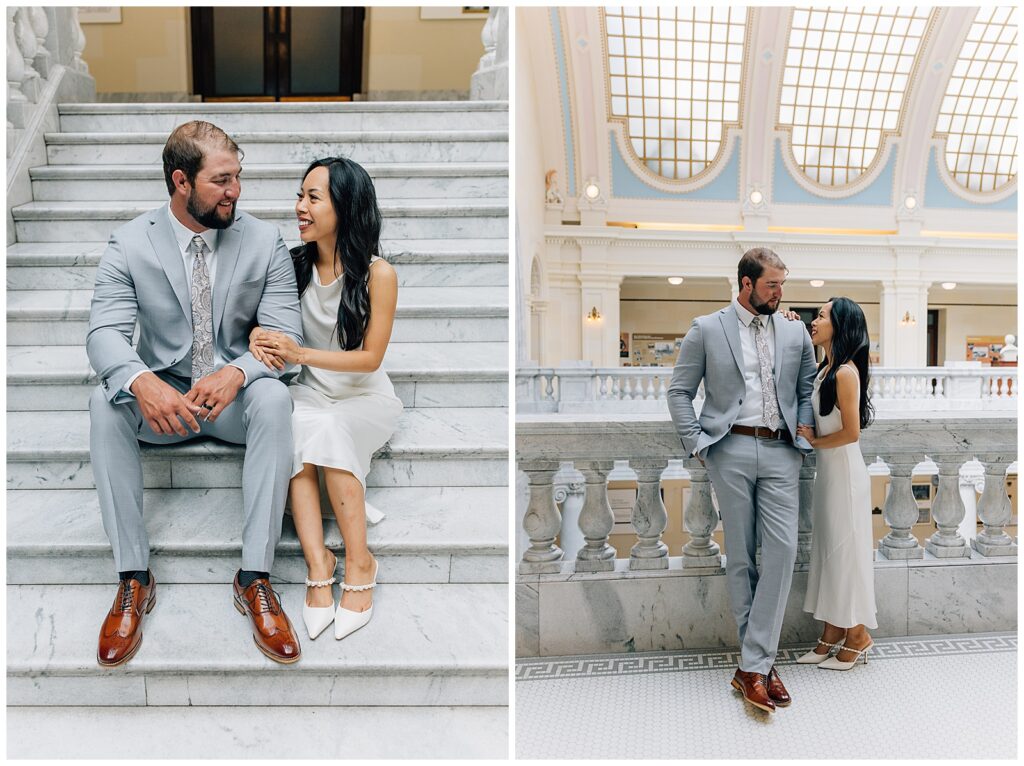 Utah State Capitol Intimate Wedding Caili Chung Photography