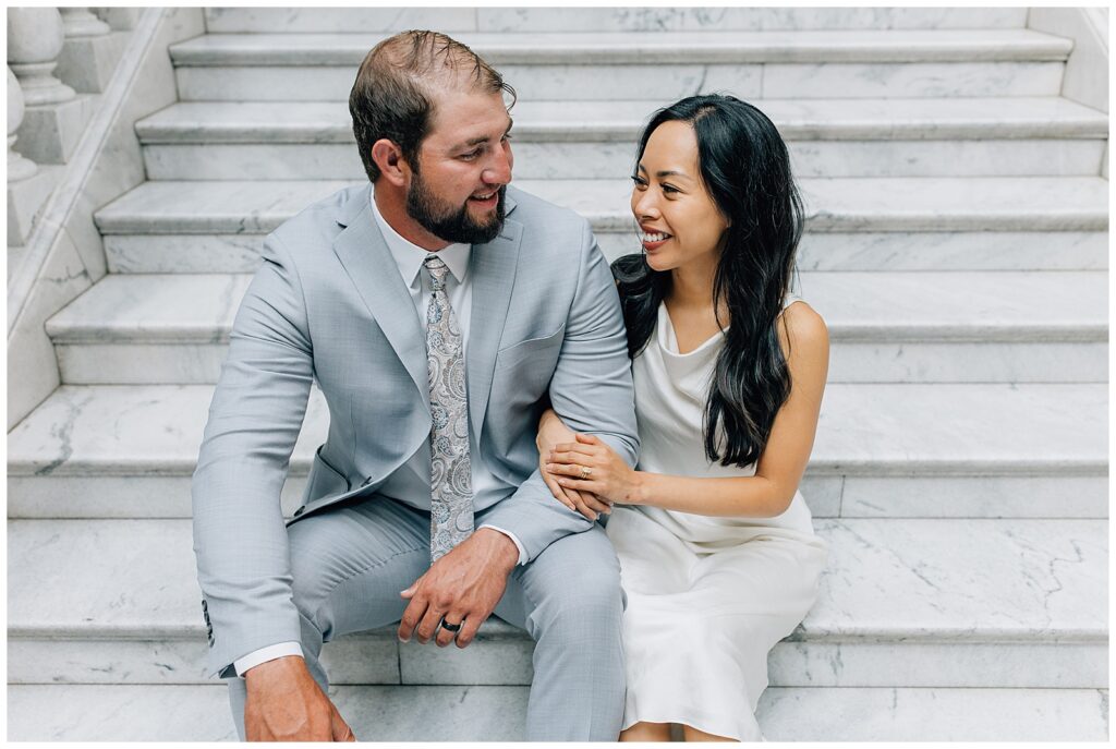 Utah State Capitol Intimate Wedding Caili Chung Photography