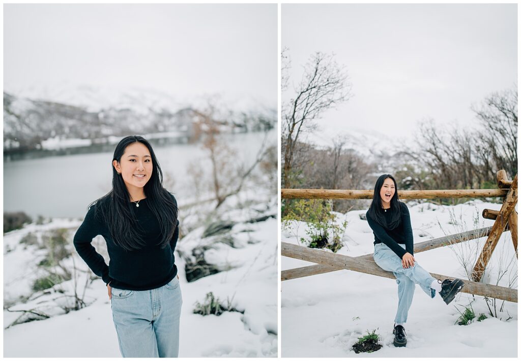 Winter Mountain Utah Senior Photos Caili Chung