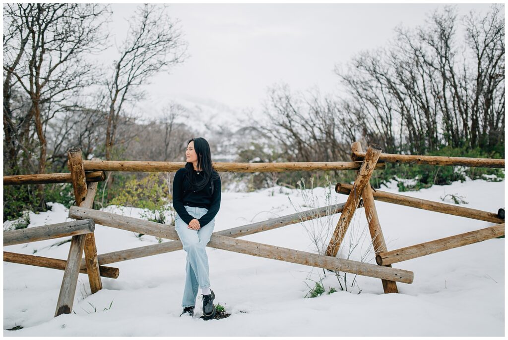 Winter Mountain Utah Senior Photos Caili Chung