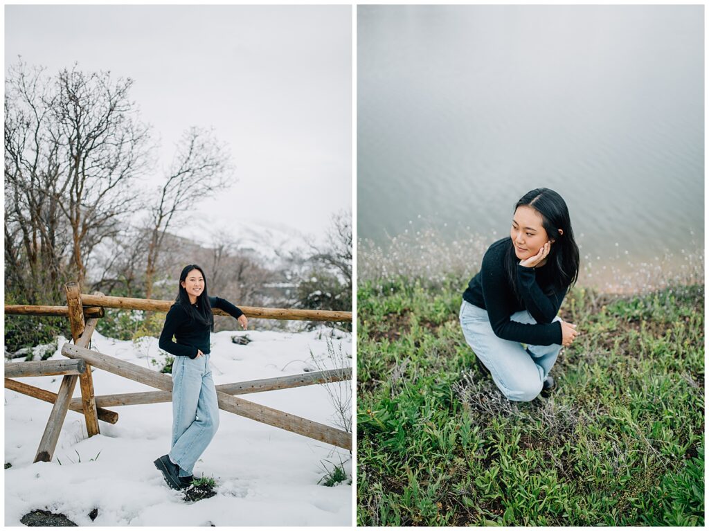 Winter Mountain Utah Senior Photos Caili Chung