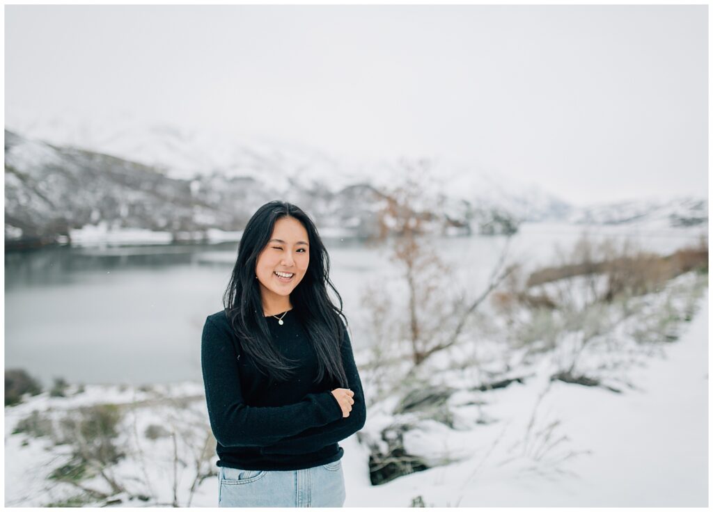 Winter Mountain Utah Senior Photos Caili Chung