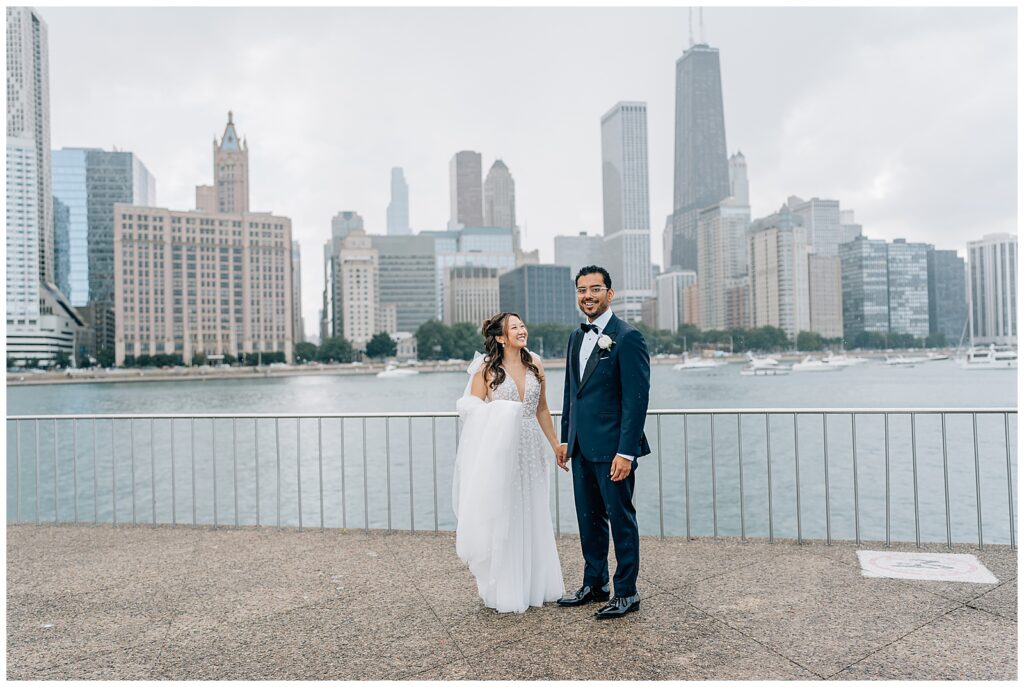 Rainy Downtown Chicago Wedding Milton Olive Park