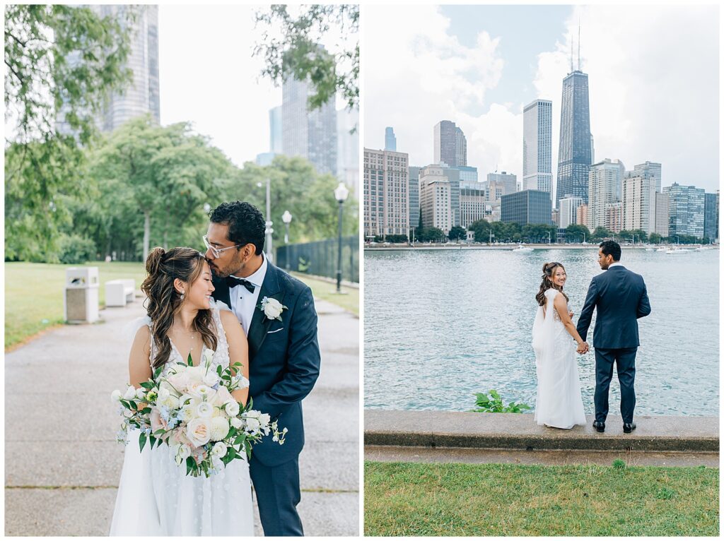 Rainy Downtown Chicago Wedding Milton Olive Park