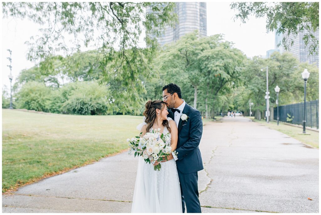 Rainy Downtown Chicago Wedding Milton Olive Park