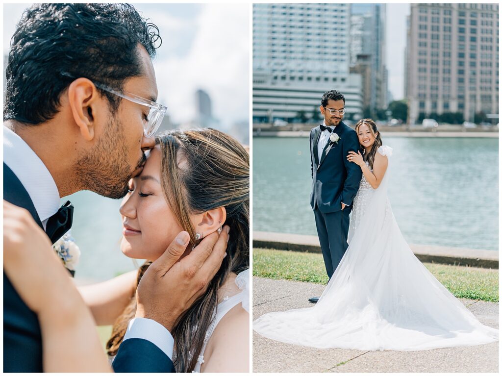 Rainy Downtown Chicago Wedding Milton Olive Park