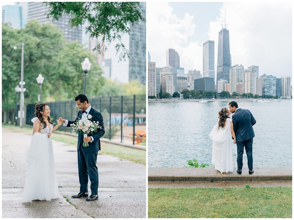 Rainy Downtown Chicago Wedding Milton Olive Park