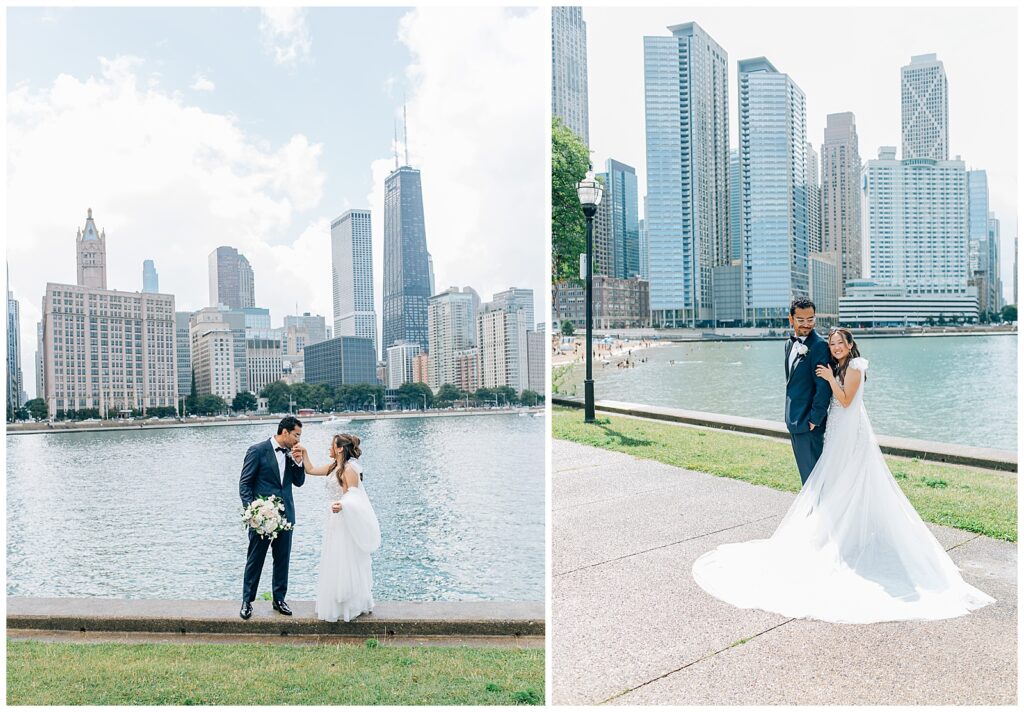 Rainy Downtown Chicago Wedding Milton Olive Park