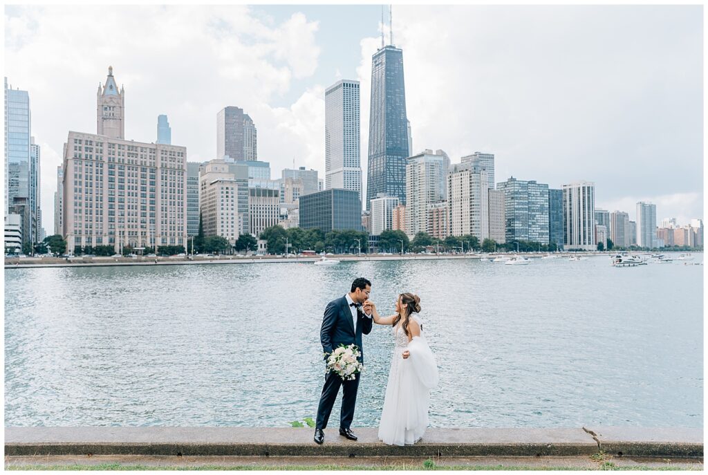 Rainy Downtown Chicago Wedding Milton Olive Park