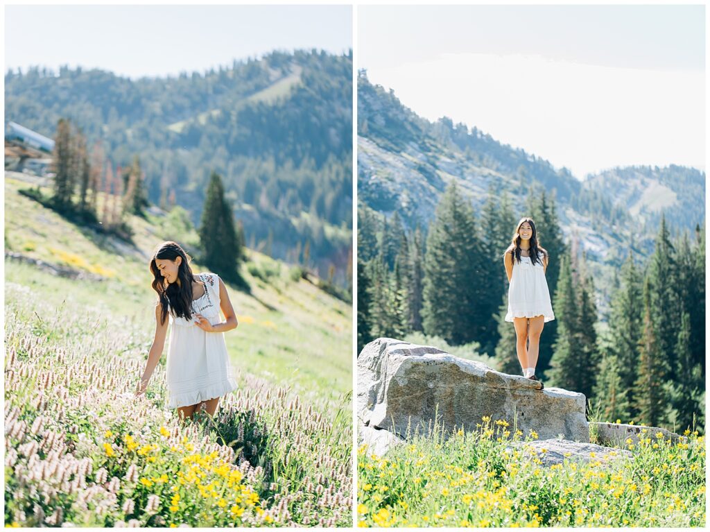 Wildflower Mountain Senior Photos Alta Albion Basin