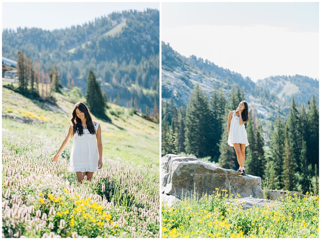 Wildflower Mountain Senior Photos Alta Albion Basin