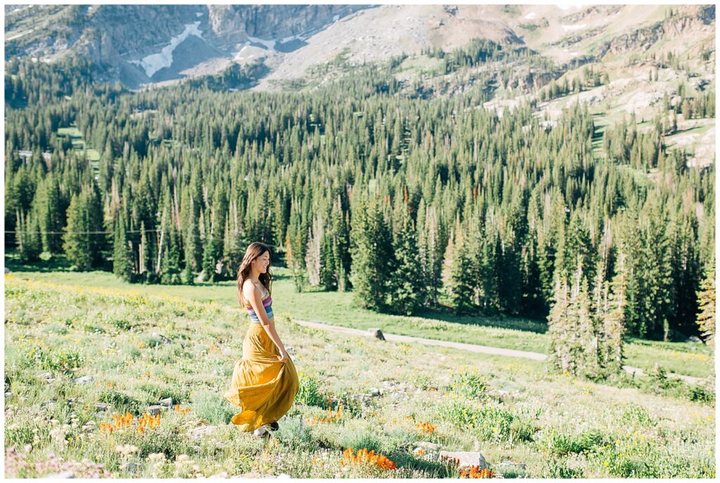 Wildflower Mountain Senior Photos Alta Albion Basin