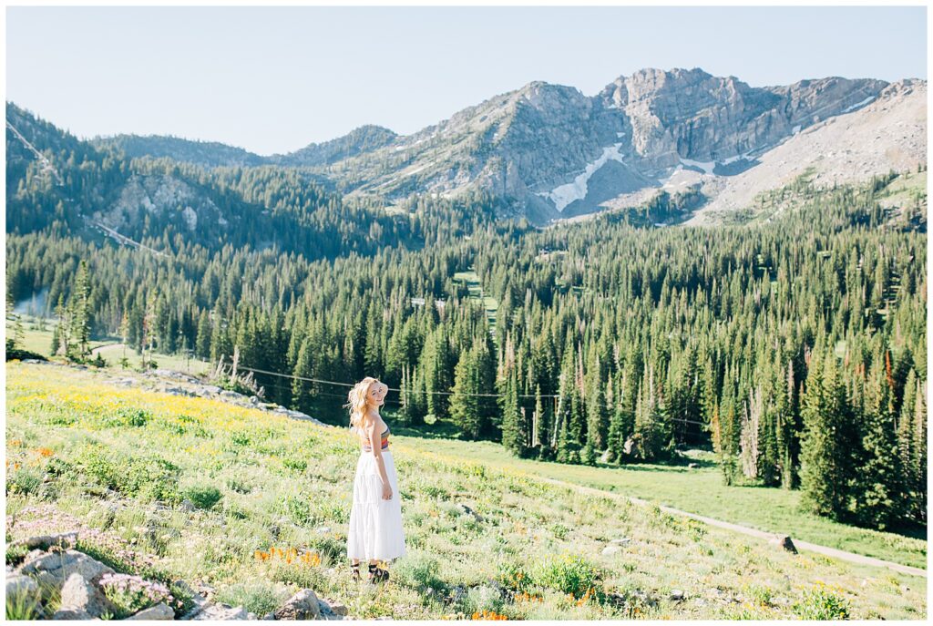 Wildflower Mountain Senior Photos Alta Albion Basin