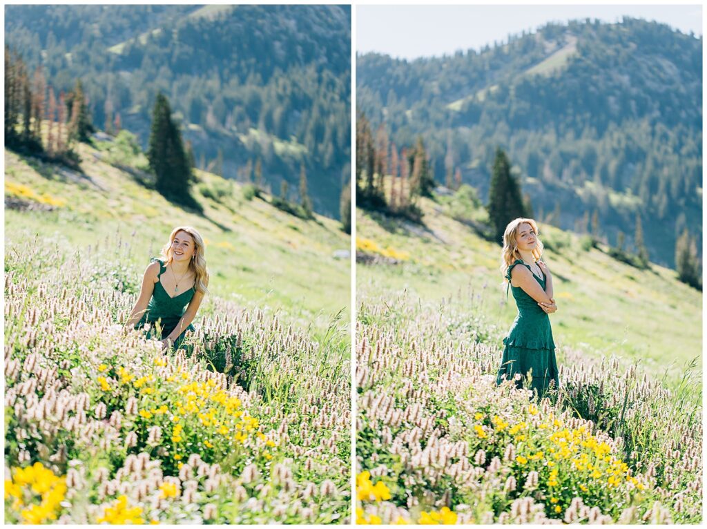 Wildflower Mountain Senior Photos Alta Albion Basin