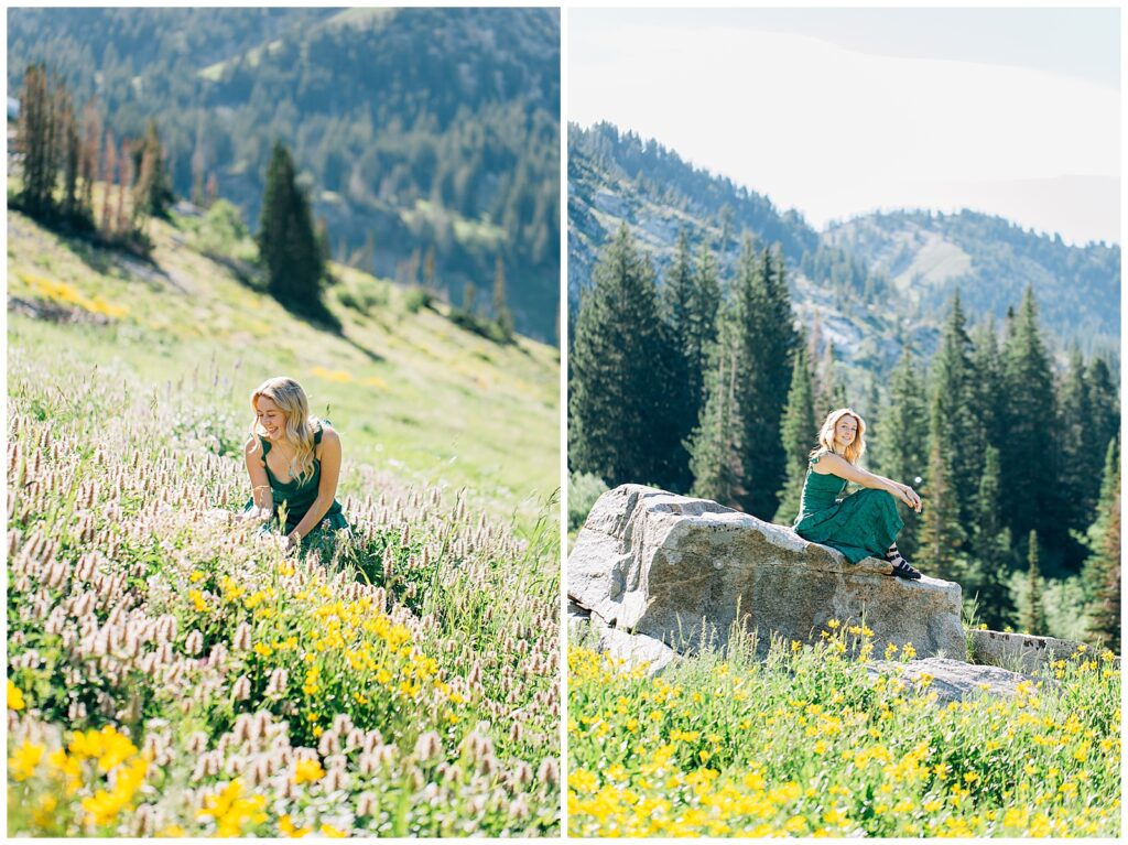 Wildflower Mountain Senior Photos Alta Albion Basin