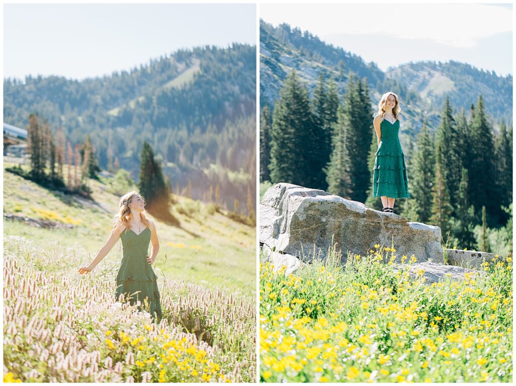 Wildflower Mountain Senior Photos Alta Albion Basin