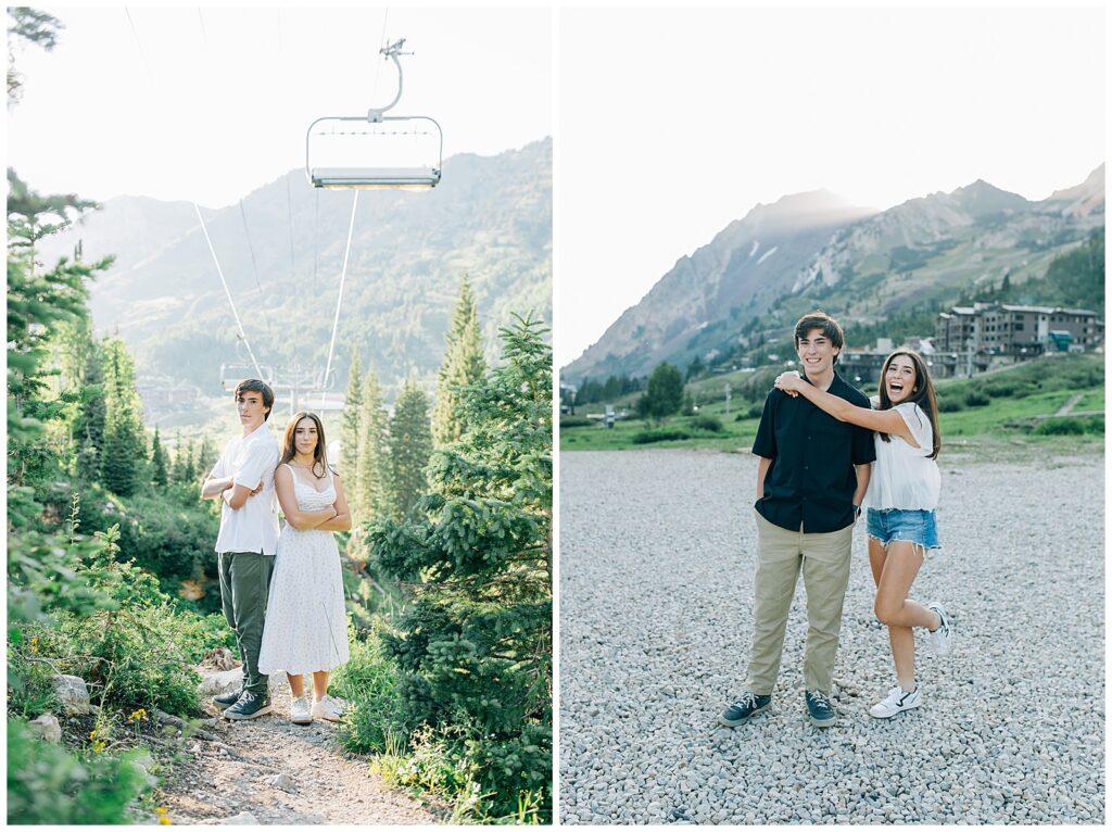 Alta Summer Mountain Little Cottonwood Twin Senior Photos Utah Caili