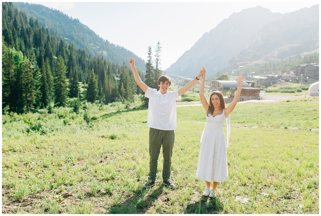 Alta Summer Mountain Little Cottonwood Twin Senior Photos Utah Caili