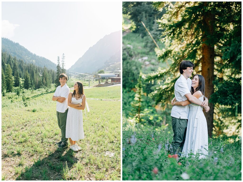 Alta Summer Mountain Little Cottonwood Twin Senior Photos Utah Caili