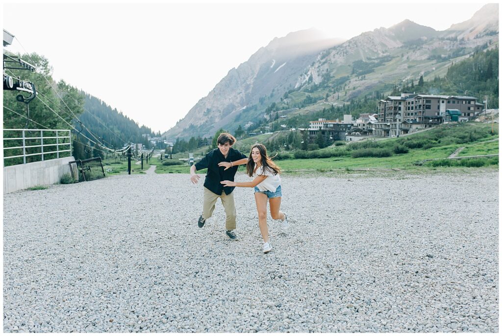 Alta Summer Mountain Little Cottonwood Twin Senior Photos Utah Caili