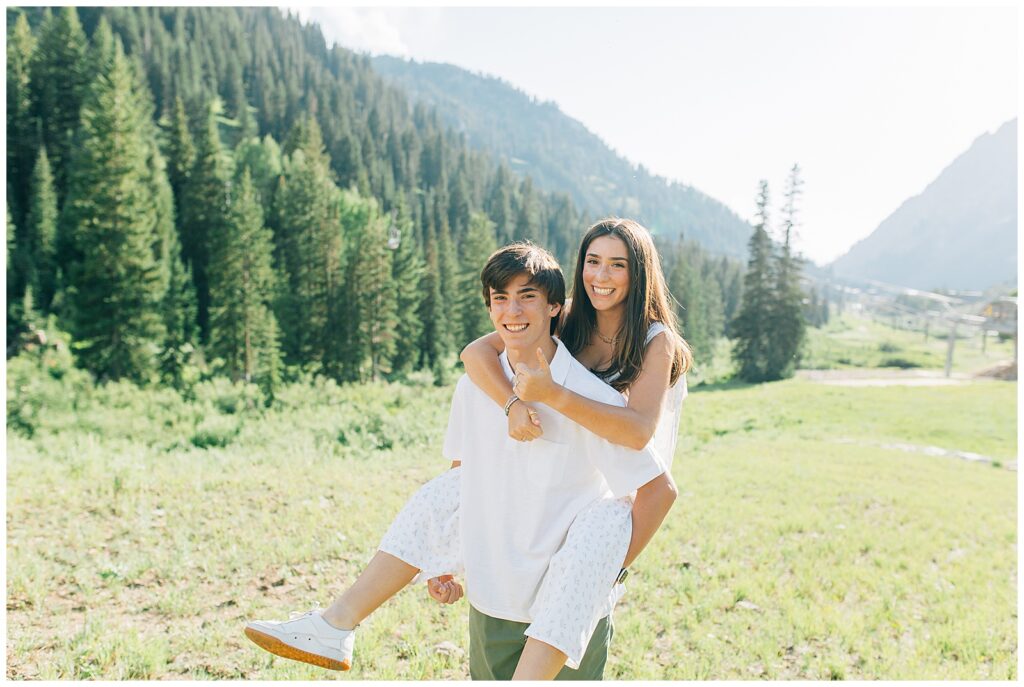 Alta Summer Mountain Little Cottonwood Twin Senior Photos Utah Caili