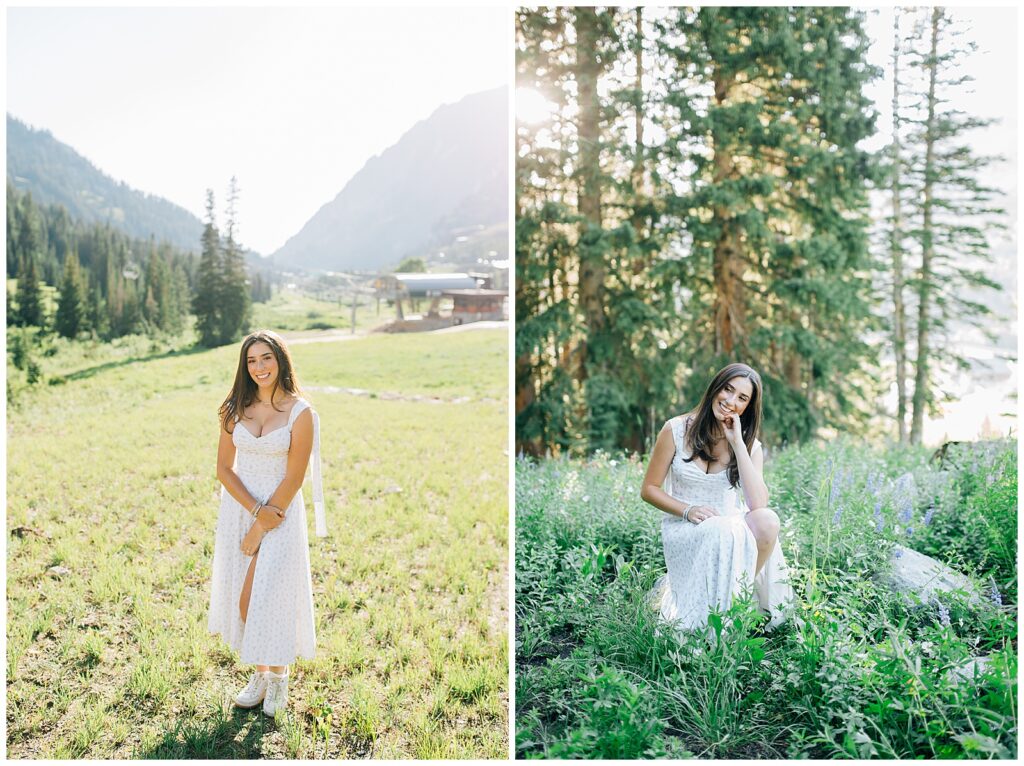 Alta Summer Mountain Little Cottonwood Twin Senior Photos Utah Caili