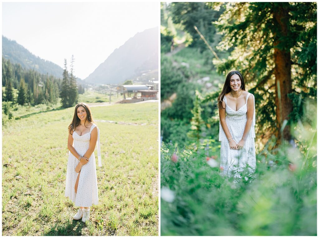 Alta Summer Mountain Little Cottonwood Twin Senior Photos Utah Caili