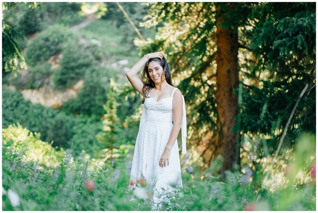 Alta Summer Mountain Little Cottonwood Twin Senior Photos Utah Caili