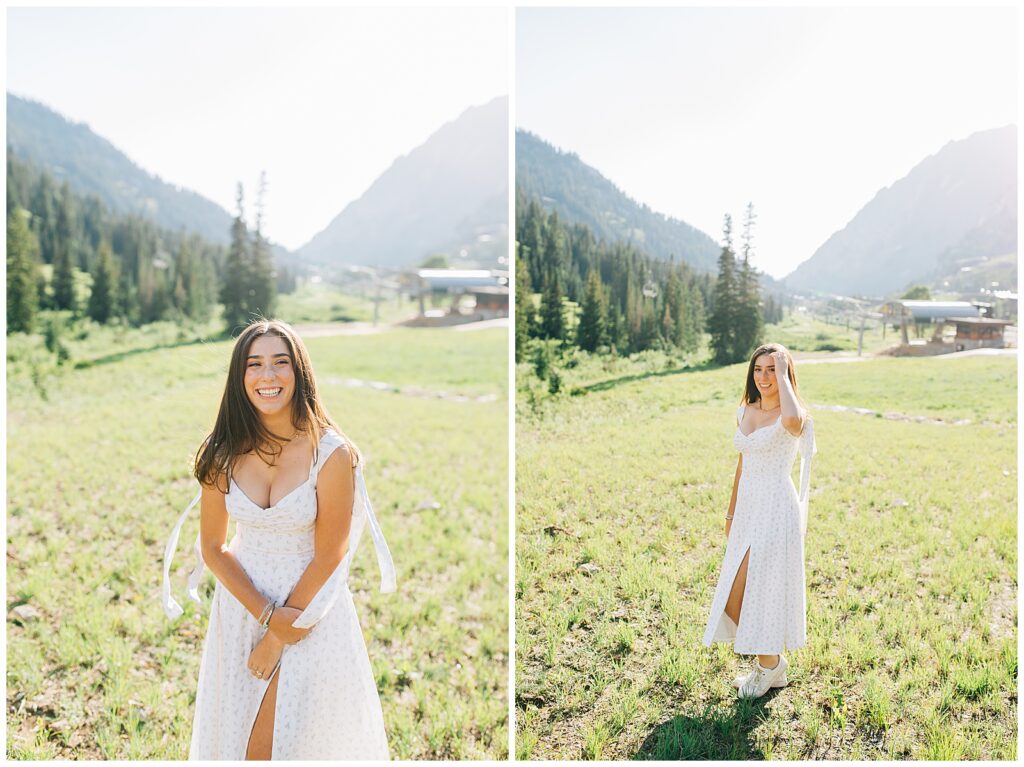 Alta Summer Mountain Little Cottonwood Twin Senior Photos Utah Caili