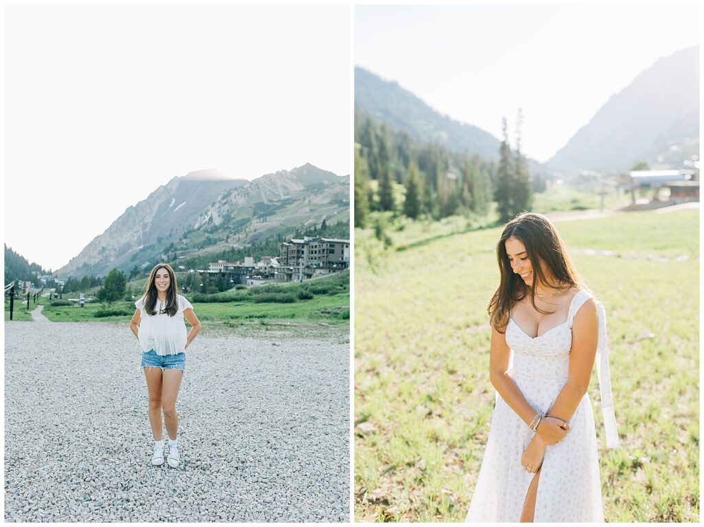 Alta Summer Mountain Little Cottonwood Twin Senior Photos Utah Caili