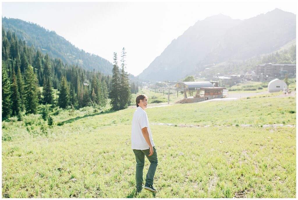 Alta Summer Mountain Little Cottonwood Twin Senior Photos Utah Caili