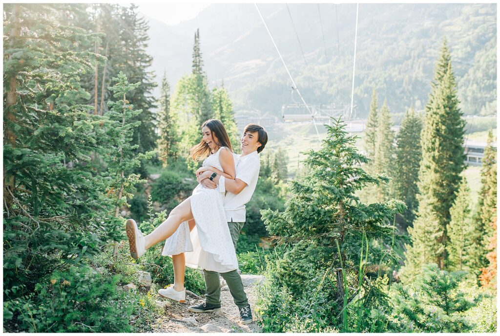 Alta Summer Mountain Little Cottonwood Twin Senior Photos Utah Caili