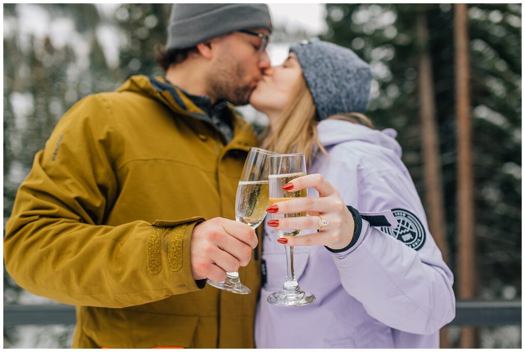 Utah Ski Snowboard Mountain Proposal Photography Caili Chung Snowbird