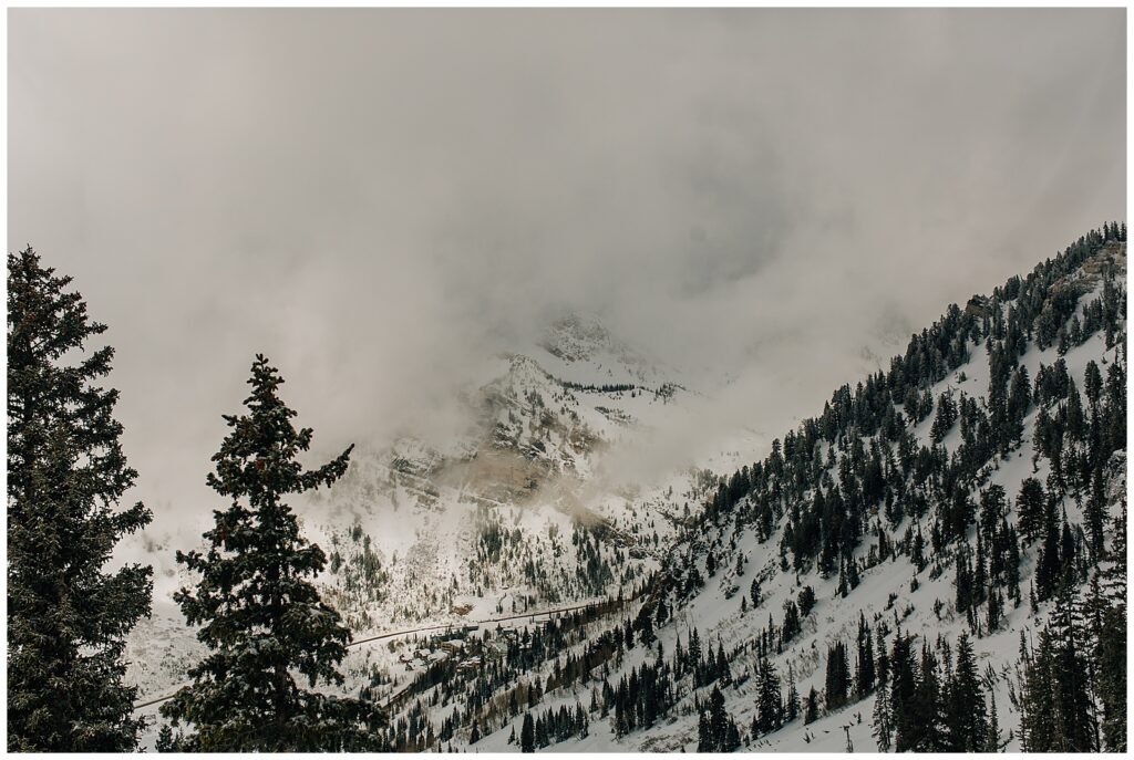 Utah Ski Snowboard Mountain Proposal Photography Caili Chung Snowbird